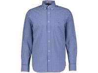 GANT Herren Reg Poplin Gingham Shirt Klassisches Hemd, College Blue, L EU