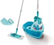 Leifheit Set CLEAN Twist M Flachwischer Ergo 2.0, Bodenwischer mit 1x Mikrofaser