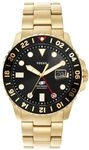 Fossil Blue uhr f&uuml;r Herren, GMT Uhrwerk mit Edelstahl- oder Lederarmband, Gold-Ton,
