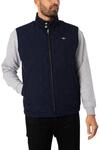 GANT Herren Steppweste - QUILTED WINDCHEATER VEST, Rei&szlig;verschluss, Stehkragen Blau