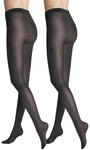 Hudson Damen Strumpfhosen Simply 40 2-Pack semi-blickdicht matt 40 DEN Anthrazit 0545