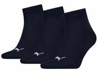 PUMA Unisex Plain 3P Quarter Socke, Blau (Navy), 35-38, 3er Pack