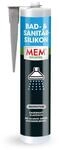 MEM Bad- & Sanit&auml;r-Silikon, Dauerhaft elastischer Silikon-Dichtstoff mit Schutz