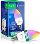 NOUS P4 Smarte WIFI Gl&uuml;hbirne RGB E14, WLAN Gl&uuml;hbirne Matter, Alexa kompatibel, LED