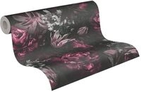 A.S. Cr&eacute;ation Blumentapete mit Rosen Lila Schwarz Grau PintWalls 385094 Vliestapete