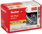 fischer Spreizd&uuml;bel SX Plus 6 x 30 S, Schachtel mit 50 Nylond&uuml;beln und passenden