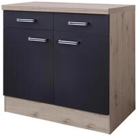 K&uuml;chenunterschrank Anthrazit/Eiche