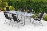 Gardenson Gartentisch ausziehbar Ambia Garden Metall/Glas L: 200 cm