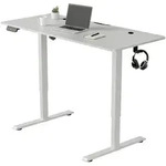 SCHREIBTISCH Office Stand wei&szlig; 140x60 cm h&ouml;henverstellbar
