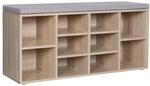 SCHUHBANK mit 10 Nischen Holzdekor - L104 cm