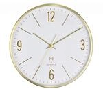 Funkuhr Wanduhr Wei&szlig;/Goldfarben