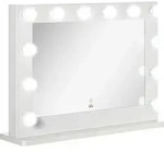 HOLLYWOOD Spiegel 80 x 60 cm Schminkspiegel mit LED-Beleuchtung, Touchschalter
