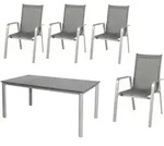 Gartengarnitur 5-Teilig Urban Aluminium/Textil