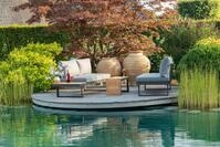Loungegarnitur 3-tlg. Samara Holz/Metall/Textil mit Kissen
