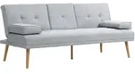 SCHLAFSOFA Sofabett Schlafcouch 3 Sitzer Leinen Hellgrau