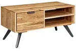 Couchtisch Holz massiv inkl. offenes Fach + Schublade