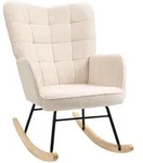 SCHAUKELSTUHL Sessel Relaxsessel bis 120 kg, Polyester, Beige 98x71x101cm