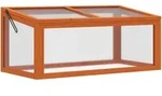 GEW&Auml;CHSHAUS Pflanzenbeet mit Abdeckung, Tannenholz, Polycarbonat, Orange
