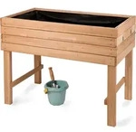 HOCHBEET aus Kirschbaum-Holz, rechteckig mit Vlies-Folie, f&uuml;r Garten & Balkon