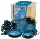 Kombiservice Nordic Fjord Blue Blau, 30-teilig