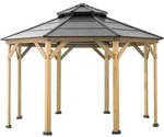 Pavillon Gazebo Eggi Anthrazit Echtholz