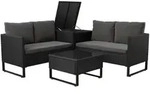 LOUNGEGARNITUR Santorini schwarz / grau