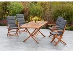 Gartentischgruppe Comodoro 9-tlg. Echtholz/Grau