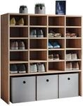 Schuhschrank Hinsol XL Eichefarben ca. 92x99x33 cm