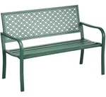 SITZBANK MIT BLUMENMUSTER, max. 240 kg, 127 x 63 x 83 cm, Stahl, Dunkelgr&uuml;n