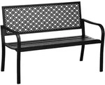 SITZBANK MIT BLUMENMUSTER, max. 240 kg, 127 x 63 x 83 cm, Stahl, Schwarz