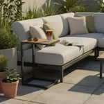Gartenbeistelltisch "CEE", Akazie/Aluminium