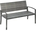 GARTENBANK mit Stahlrahmen f&uuml;r 2 Personen, bis 240 kg Belastbar, Grau, 122 x 60 x