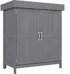 GARTENSCHRANK Ger&auml;teschuppen, Doppelt&uuml;r, 2 F&auml;cher, wetterfest, Tannenholz,