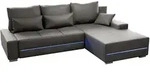 SOFA Davos mit Ottomane rechts hellgrau inkl LED