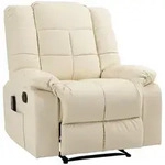 MASSAGESESSEL Elektrisch Fernsehsessel mit Liegefunktion 8 Massagepunkte Creme