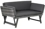 POLYRATTAN Gartensofa, Stahl, Grau