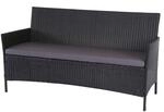 3-SITZER POLY-RATTAN GARTENBANK Anthrazit, Grau