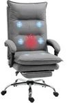 MASSAGE-B&Uuml;ROSTUHL, Schreibtischstuhl mit Heizfunktion, Liegefunktion, Grau