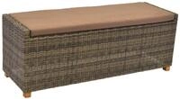 Gartenbank Kunststoff/Textil/ Holz/Metall 3-Sitzer Toskana