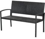 GARTENBANK f&uuml;r 2 Personen, bis 240 kg Belastbar, Schwarz, 122 x 60 x 85cm