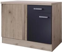 Eckunterschrank Anthrazit/Eiche