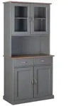 Anrichte Luzerna 5.1 B: 90 cm Kiefer massiv/Grau 4 T&uuml;ren