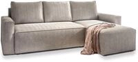 ECKSOFA POTARO Creme Kordstoff mit Schlaffunktion