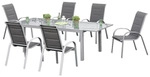 Gartenm&ouml;bel Set 7-tlg Amalfi di Lusso Metall/Glas/Textil