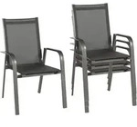 Gartensessel 4er-Set stapelbar Urban Aluminium/Textil