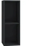 Schallplattenregal Platto in Schwarz, 2-fach