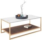 PLAYBOY Couchtisch Olivia ca. 120x60 cm Wei&szlig;/Braun/Gold