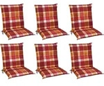 NIEDERLEHNERAUFLAGE Sunny BK 100/50/6cm Rot-Kariert 6tlg