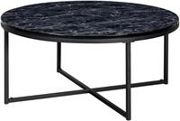 Couchtisch Marmoroptik ca. 80x36 cm Gestell Schwarz