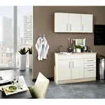 Minik&uuml;che Toronto B: ca. 120cm Creme/Eichefarben
